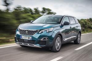 Резиновый коврик в багажник Peugeot 5008 (2017-н.в.) (5 мест. сложен 3 ряд) с бортиком