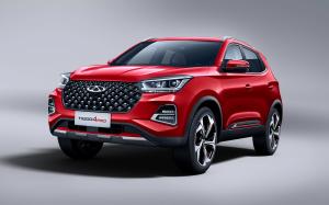 Резиновые коврики в салон Chery Tiggo 4 Pro (2022-н.в.) с бортиком