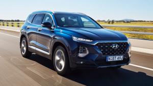 Коврики 3D LUX в салон Hyundai Santa Fe  (2018-н.в.) с бортиком