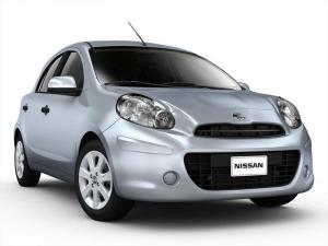 Резиновый коврик в багажник Nissan March (2013-н.в.) с бортиком