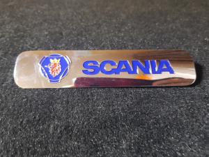 Лейбл металлический Scania (Скания) БОЛЬШОЙ цветной