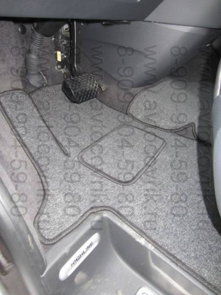 Коврики в салон Volkswagen Multivan T6 (Фольксваген Мультивен Т6) Под полозья 2сд\дв 