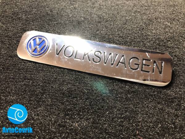 Лейбл металлический Volkswagen (Фольксваген) цветной (БОЛЬШОЙ)