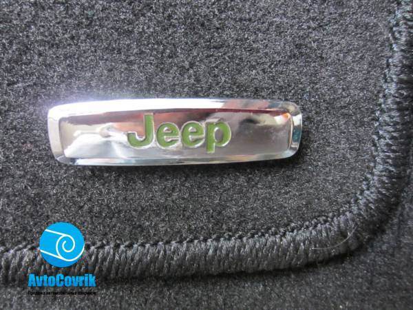 Лейбл металлический Jeep (Джип) цветной (зеленая заливка)